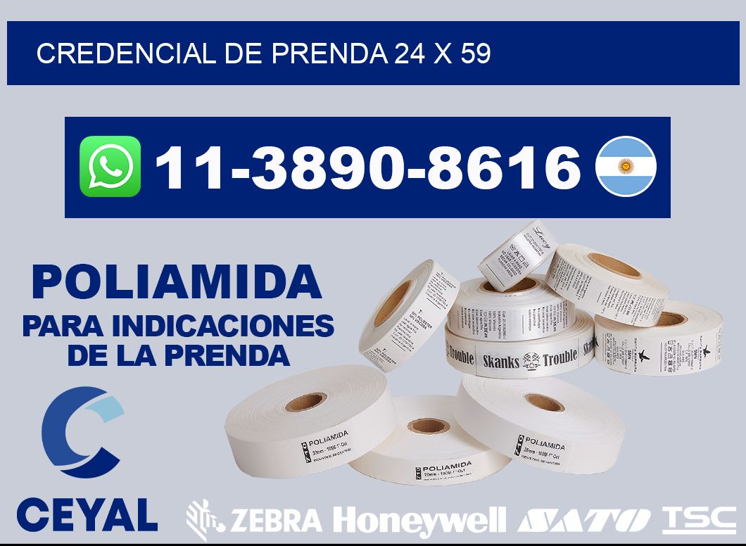 Credencial de prenda 24 x 59