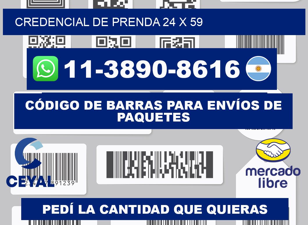 Credencial de prenda 24 x 59