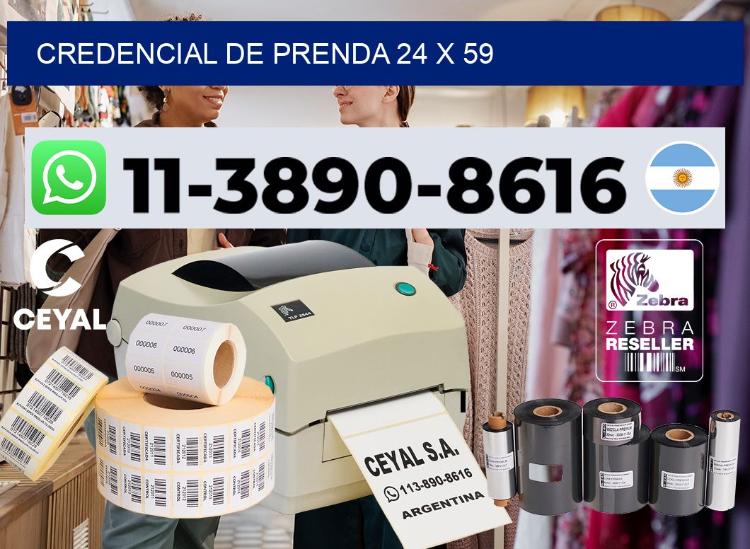 Credencial de prenda 24 x 59