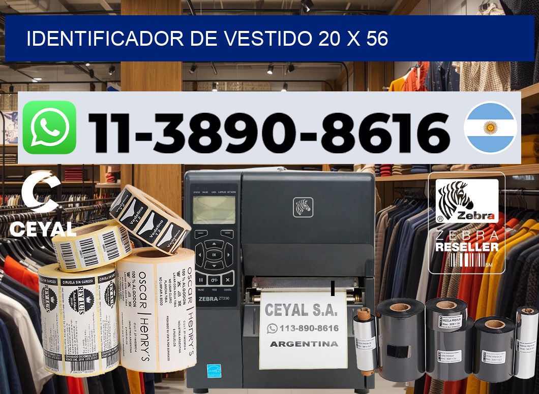 Identificador de vestido 20 x 56
