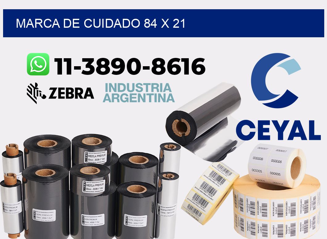 Marca de cuidado 84 x 21