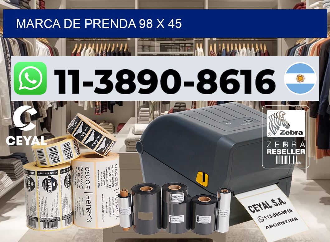 Marca de prenda 98 x 45