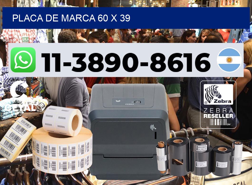 Placa de marca 60 x 39