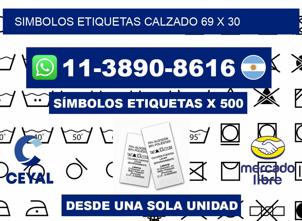 SIMBOLOS ETIQUETAS CALZADO 69 x 30