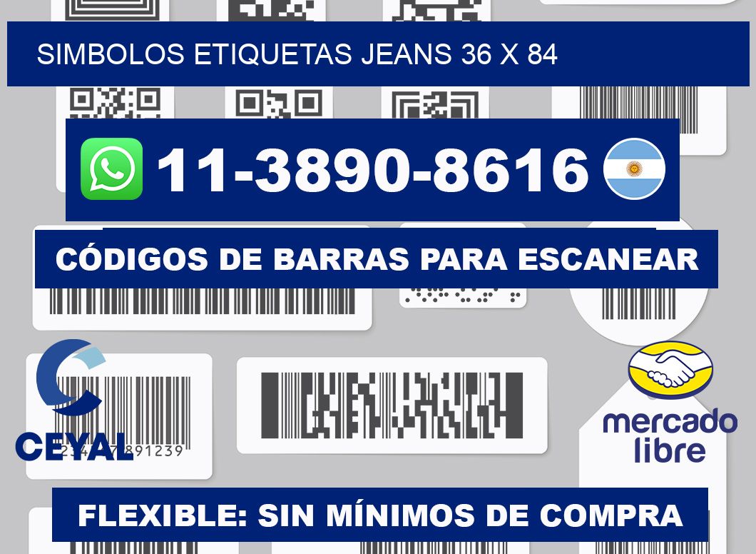 SIMBOLOS ETIQUETAS JEANS 36 x 84
