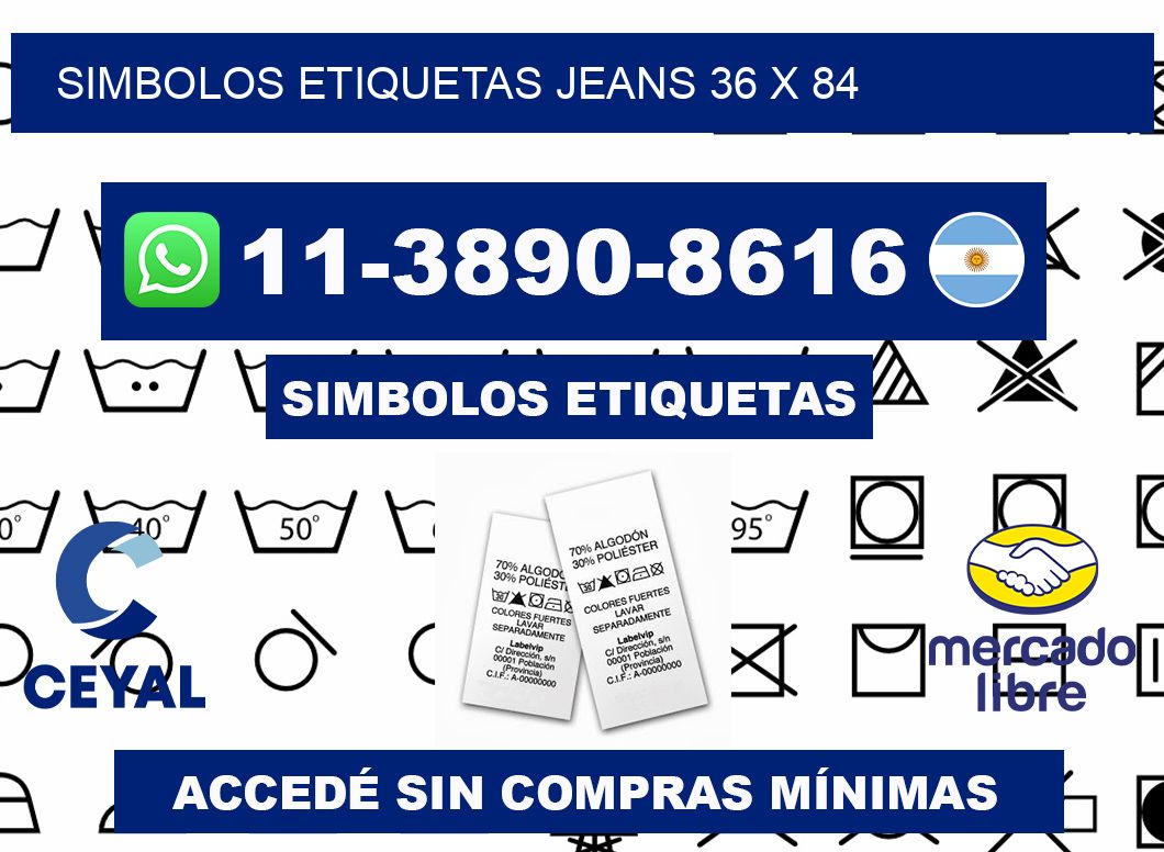 SIMBOLOS ETIQUETAS JEANS 36 x 84