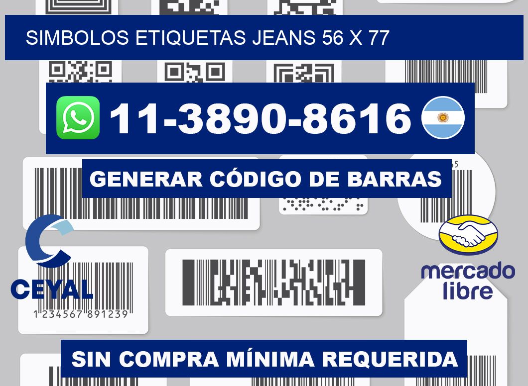 SIMBOLOS ETIQUETAS JEANS 56 x 77