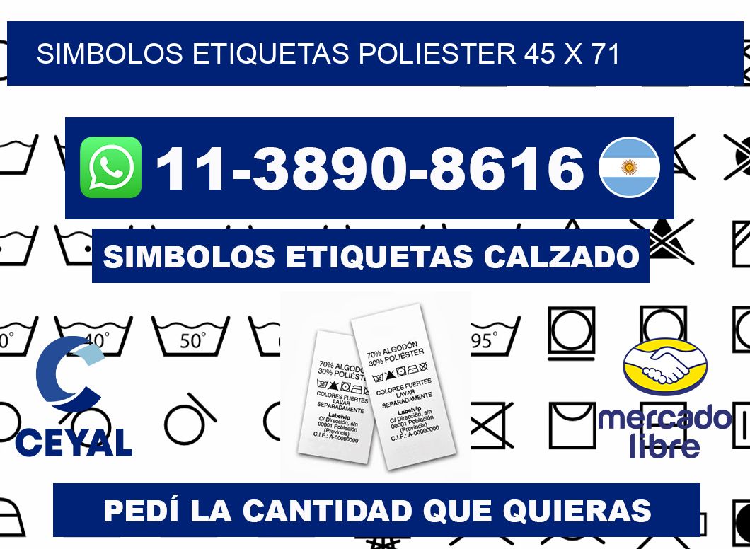 SIMBOLOS ETIQUETAS POLIESTER 45 x 71