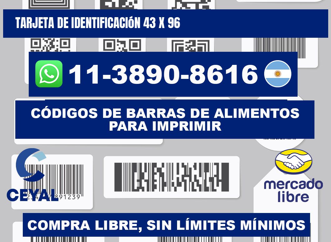 Tarjeta de identificación 43 x 96