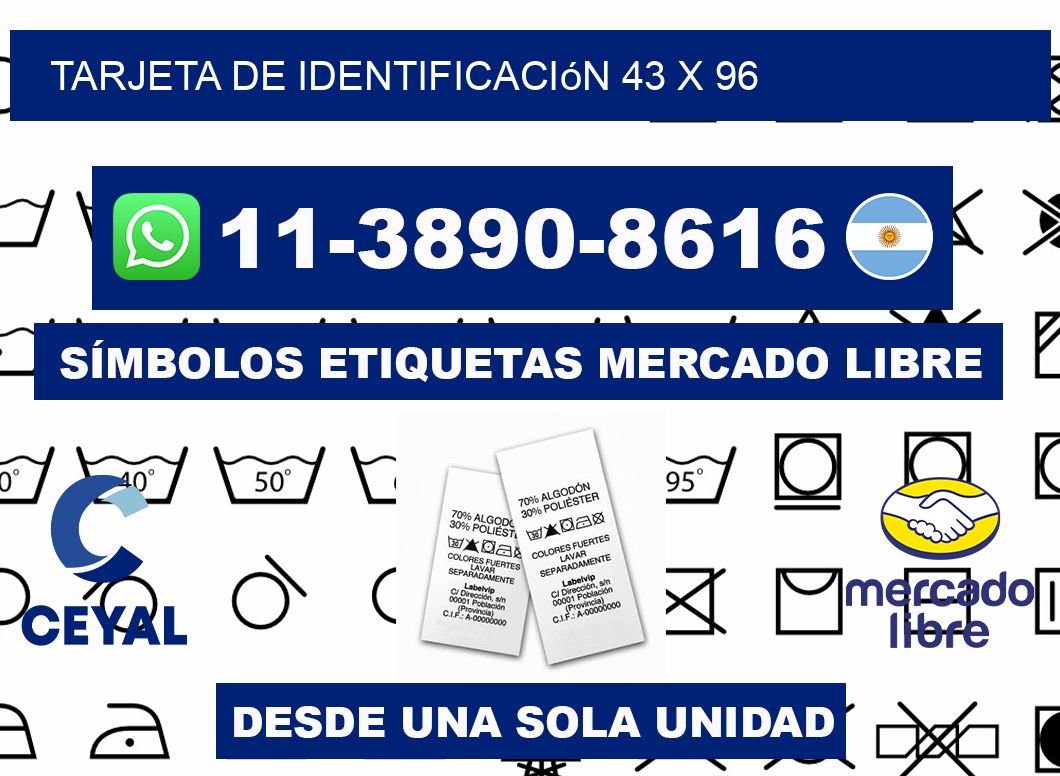 Tarjeta de identificación 43 x 96