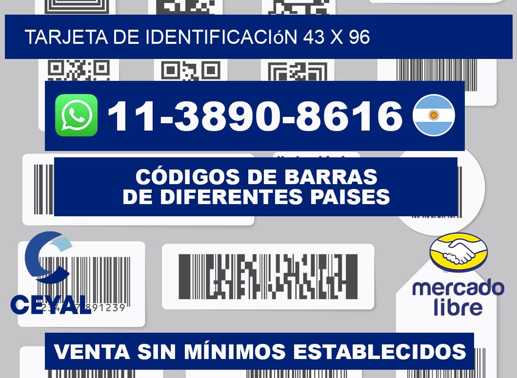 Tarjeta de identificación 43 x 96