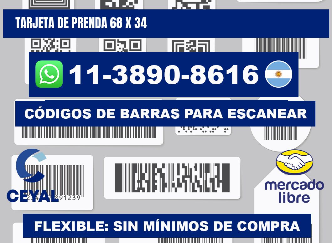 Tarjeta de prenda 68 x 34