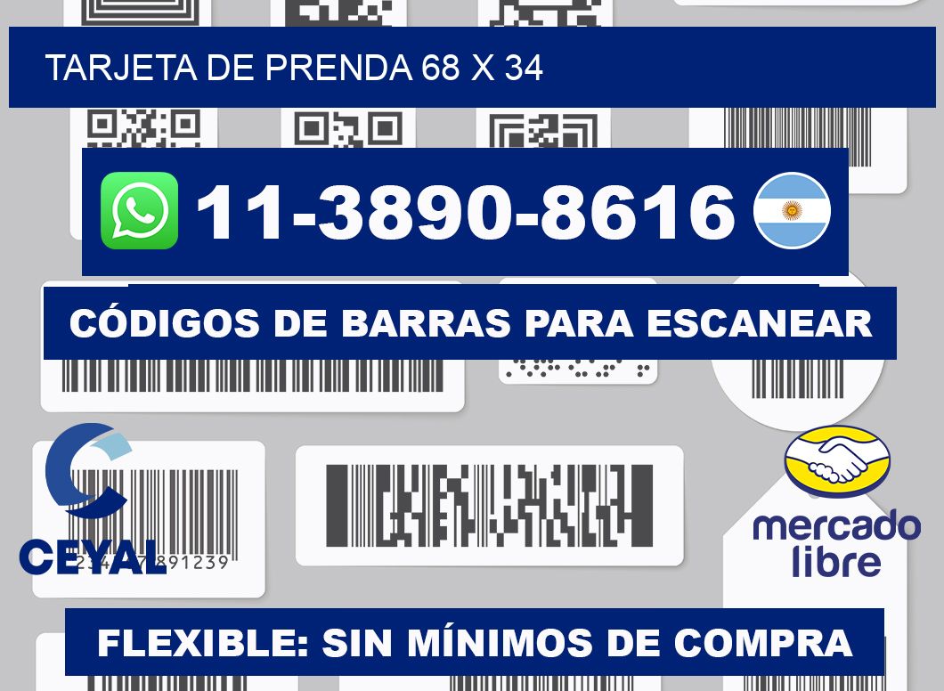 Tarjeta de prenda 68 x 34