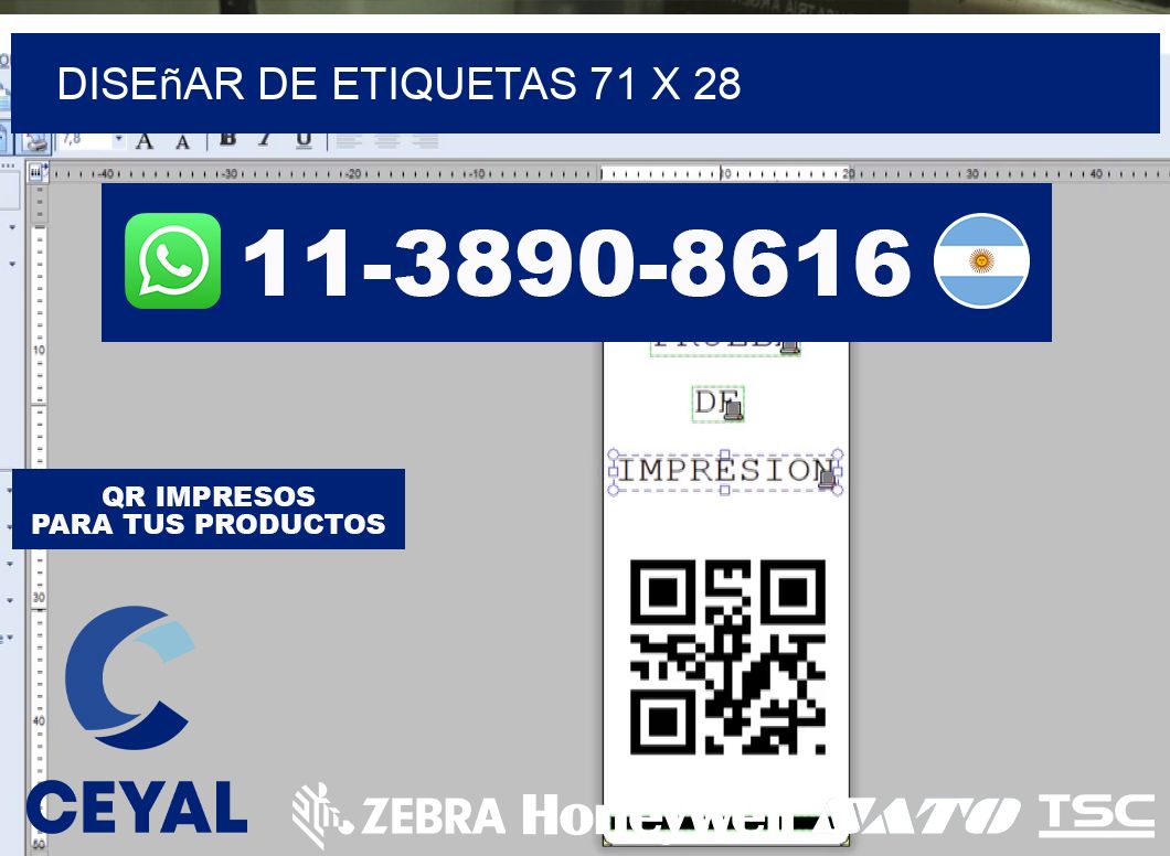 diseñar de etiquetas 71 x 28
