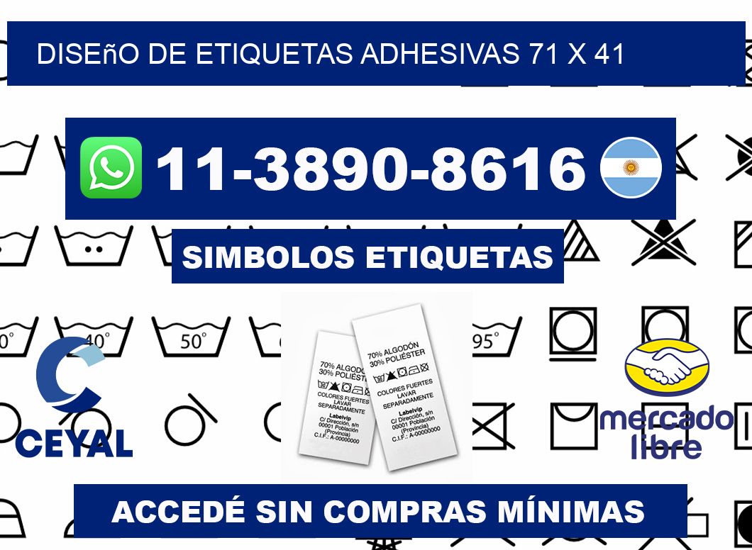 diseño de etiquetas adhesivas 71 x 41