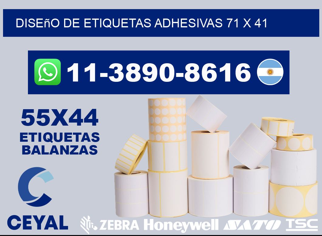 diseño de etiquetas adhesivas 71 x 41