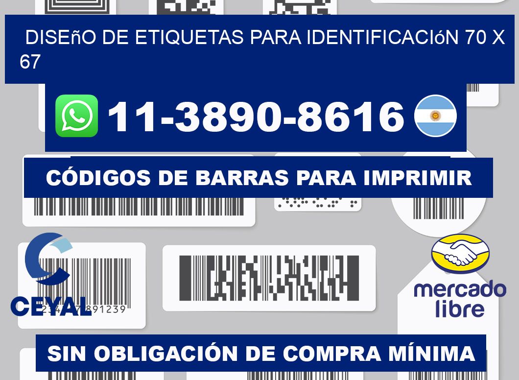 diseño de etiquetas para identificación 70 x 67