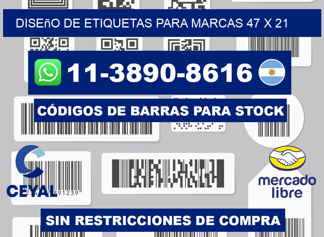 diseño de etiquetas para marcas 47 x 21