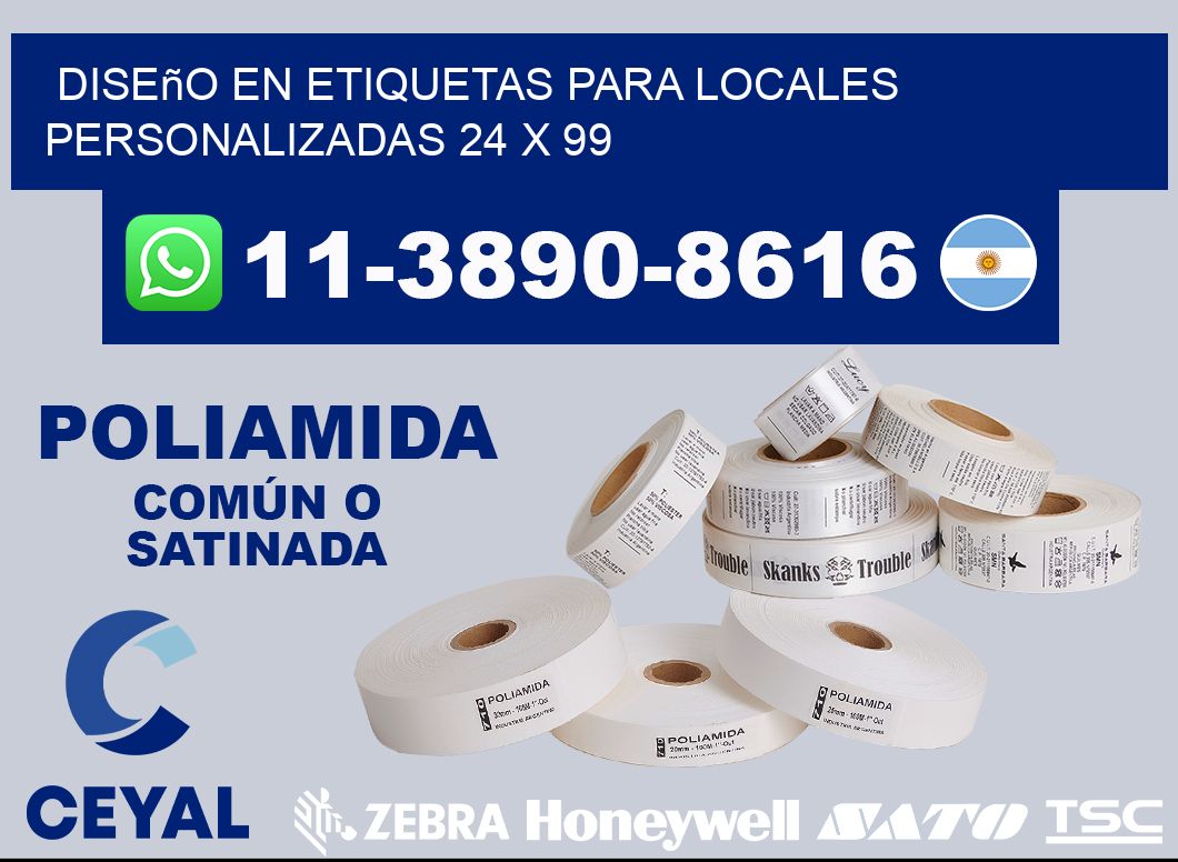 diseño en etiquetas para locales personalizadas 24 x 99