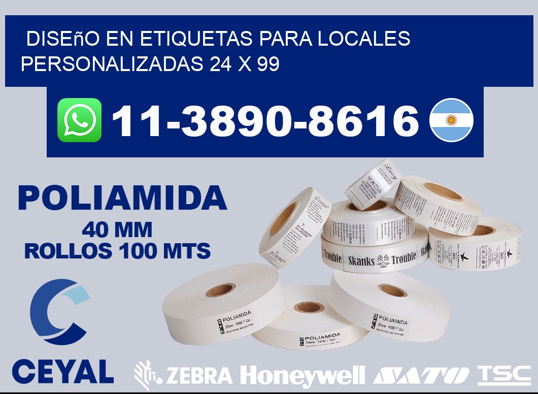 diseño en etiquetas para locales personalizadas 24 x 99