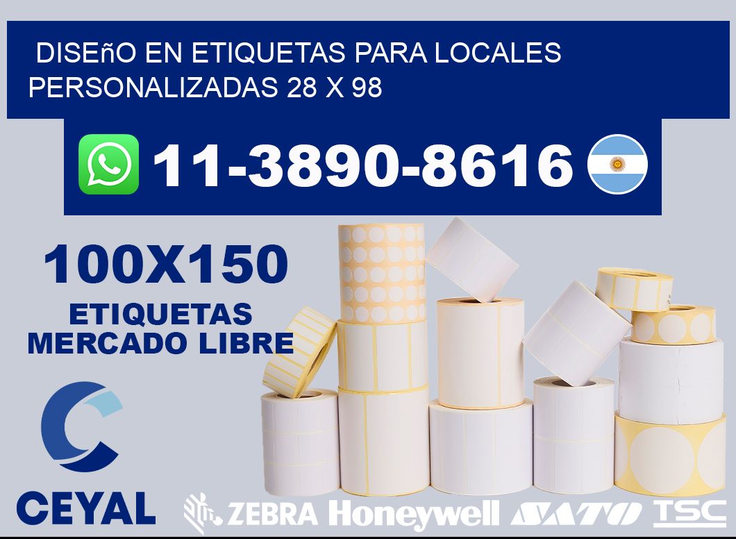diseño en etiquetas para locales personalizadas 28 x 98