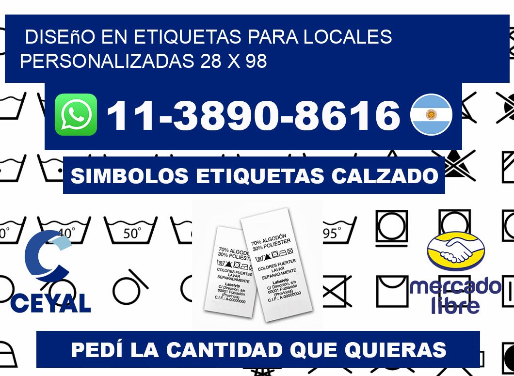 diseño en etiquetas para locales personalizadas 28 x 98