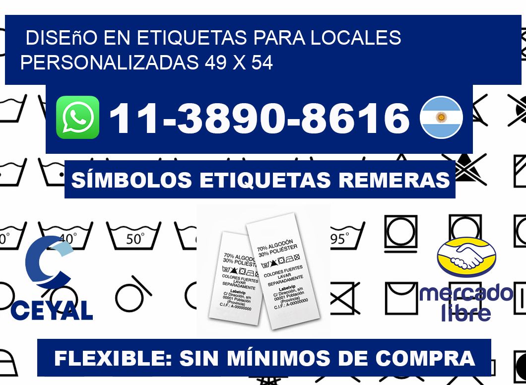 diseño en etiquetas para locales personalizadas 49 x 54