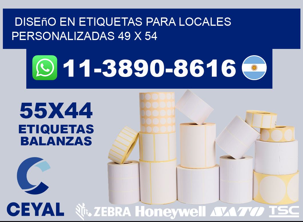 diseño en etiquetas para locales personalizadas 49 x 54