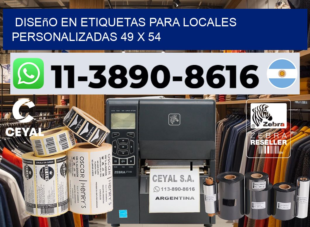 diseño en etiquetas para locales personalizadas 49 x 54