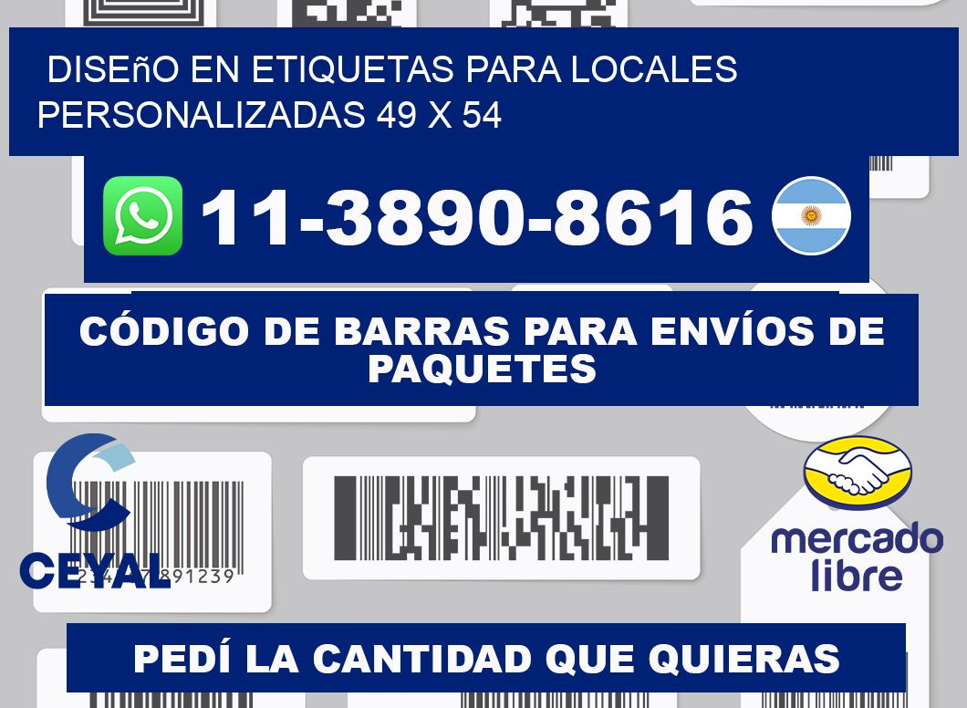 diseño en etiquetas para locales personalizadas 49 x 54