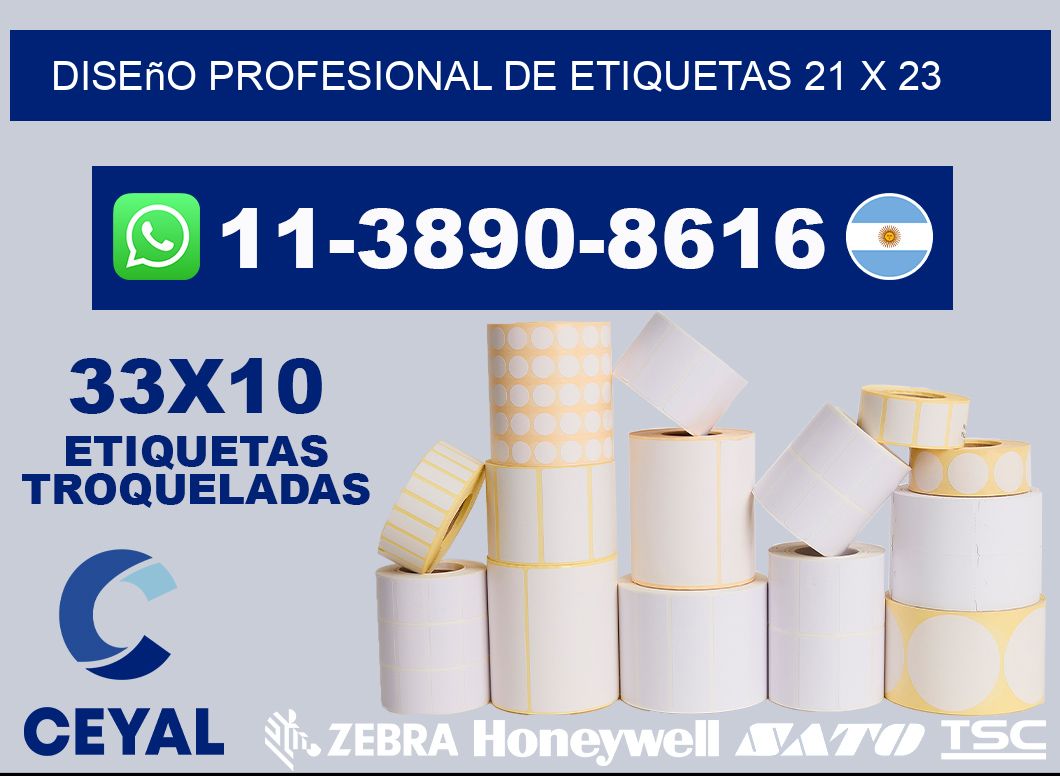 diseño profesional de etiquetas 21 x 23