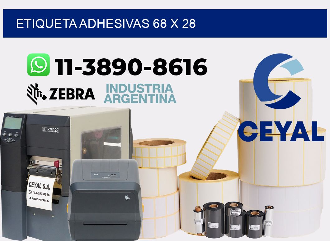 etiqueta adhesivas 68 x 28