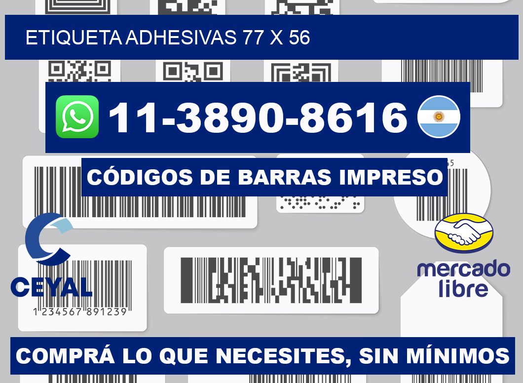 etiqueta adhesivas 77 x 56