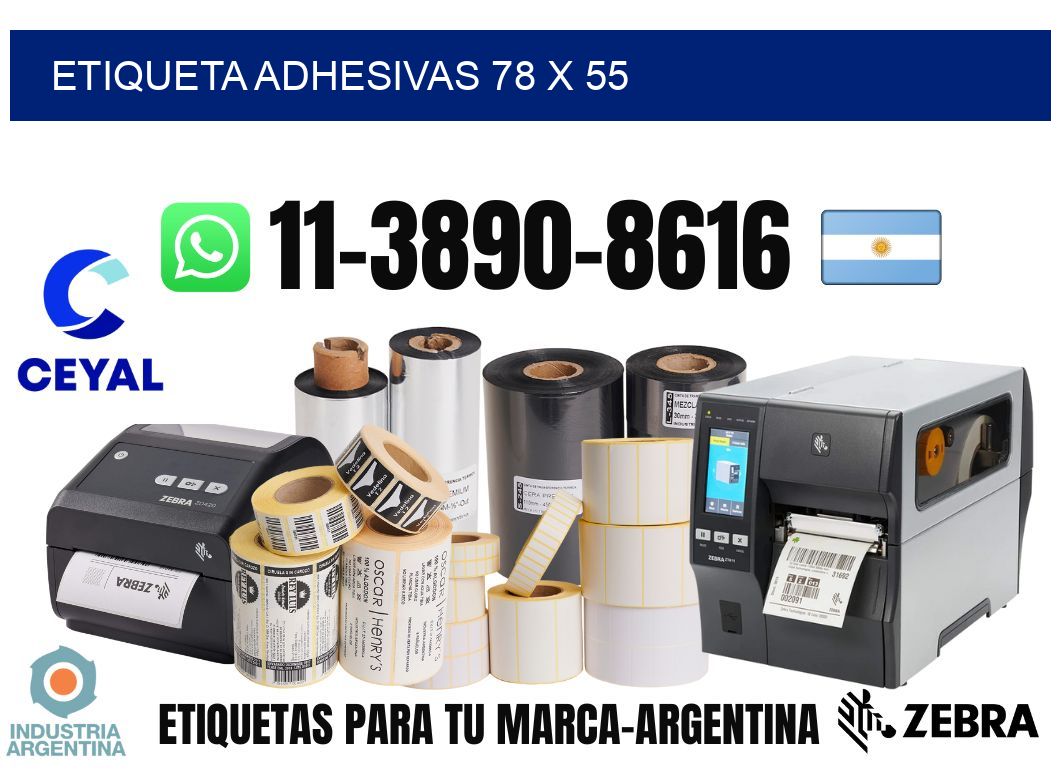 etiqueta adhesivas 78 x 55