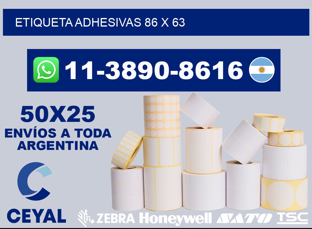 etiqueta adhesivas 86 x 63