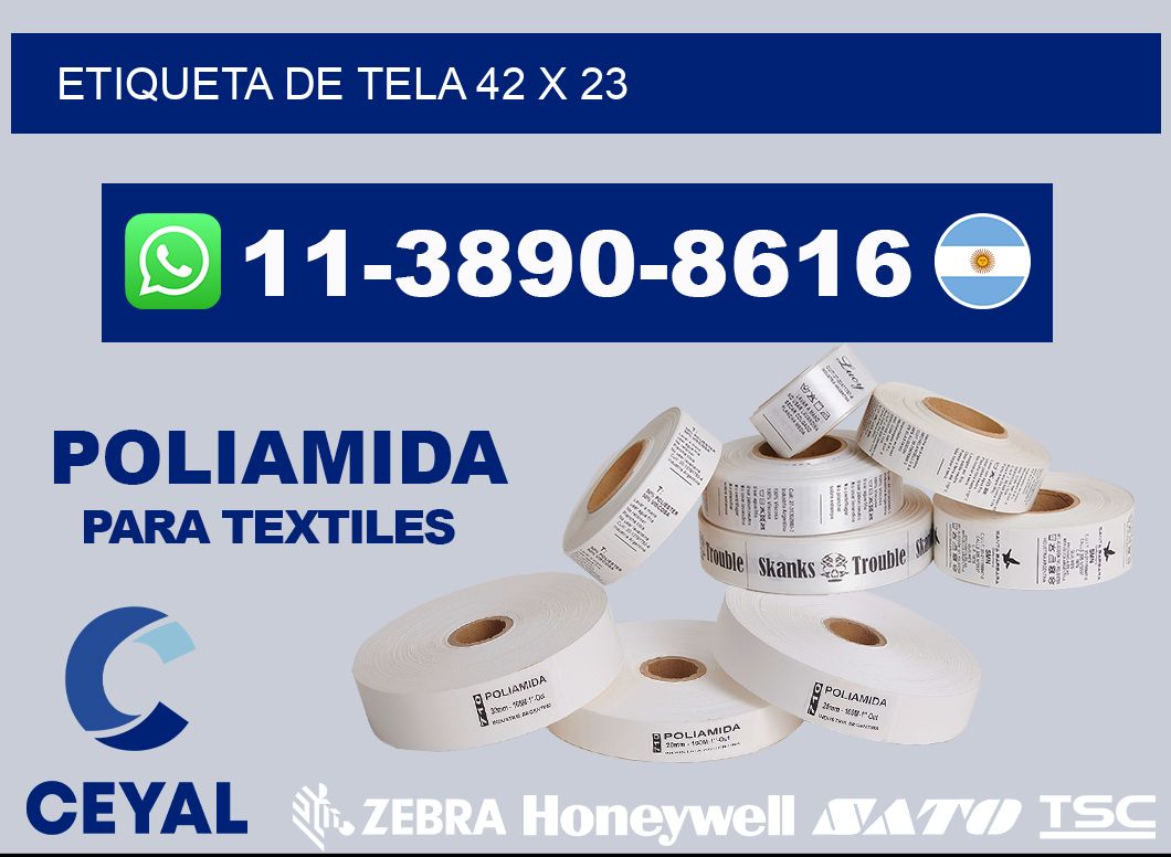 etiqueta de tela 42 x 23