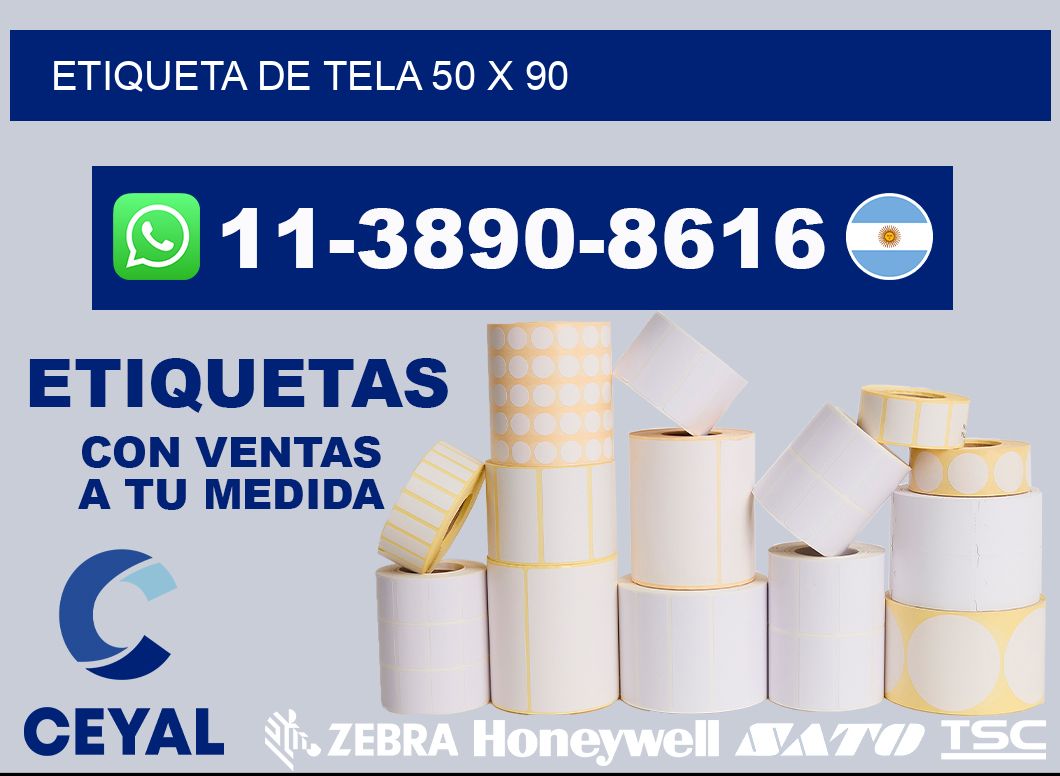etiqueta de tela 50 x 90