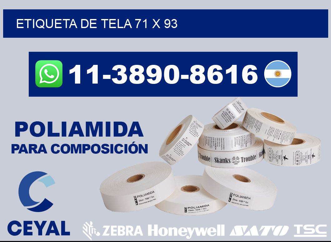 etiqueta de tela 71 x 93