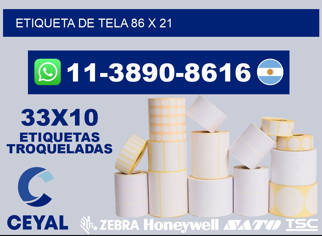 etiqueta de tela 86 x 21