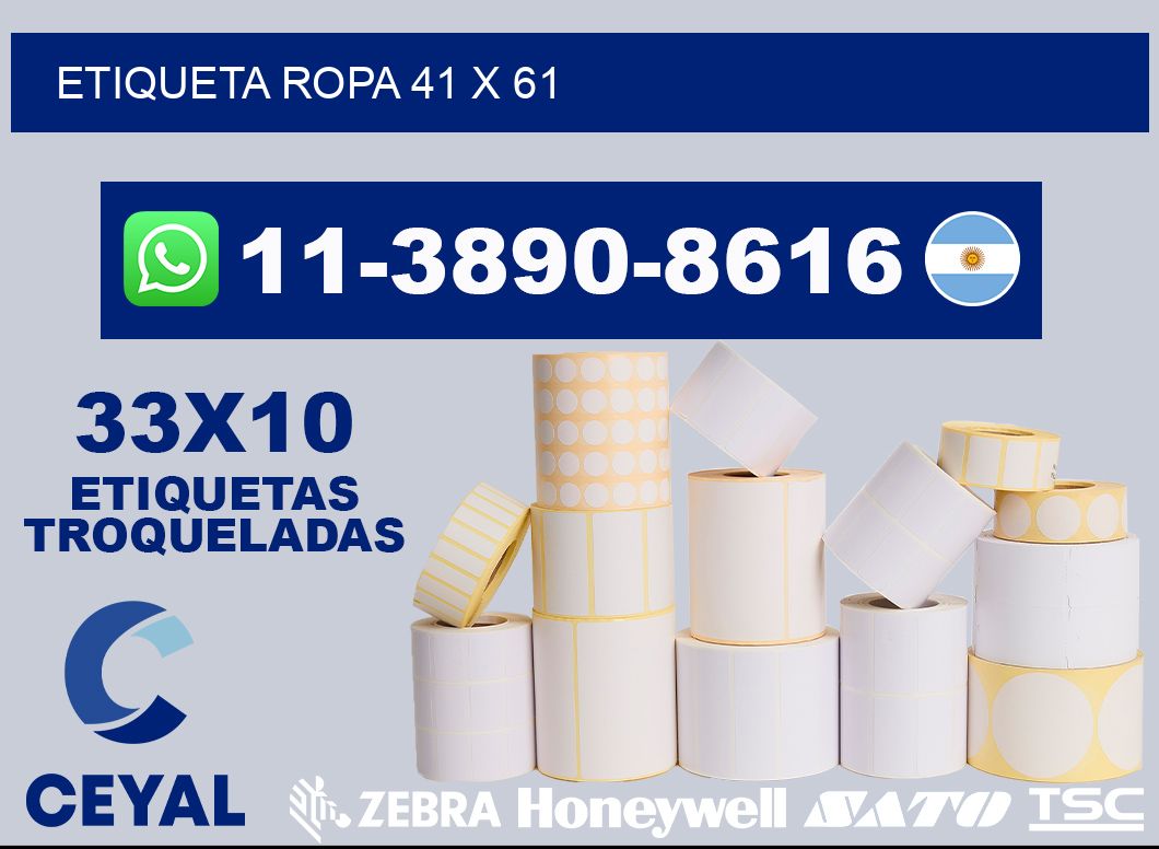 etiqueta ropa 41 x 61