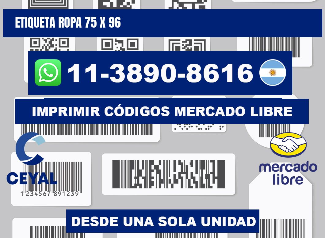 etiqueta ropa 75 x 96