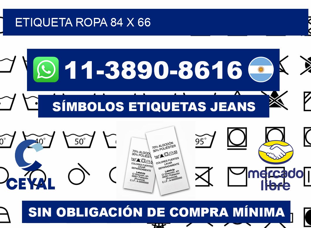 etiqueta ropa 84 x 66