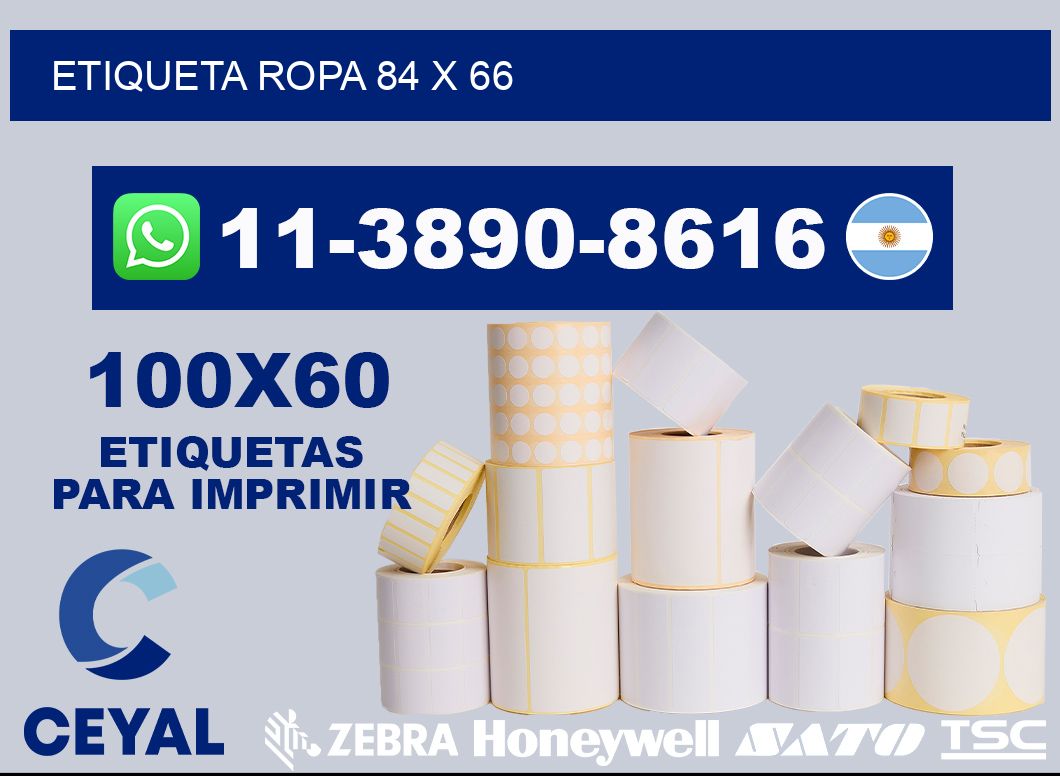 etiqueta ropa 84 x 66