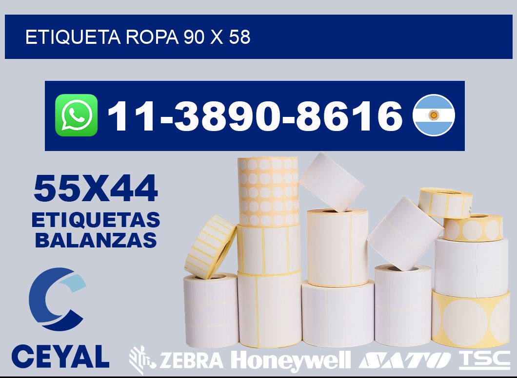 etiqueta ropa 90 x 58