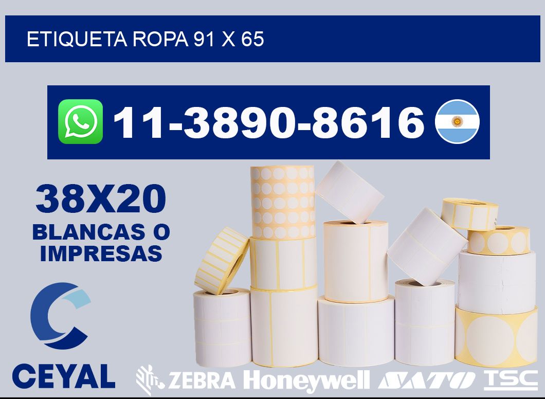 etiqueta ropa 91 x 65