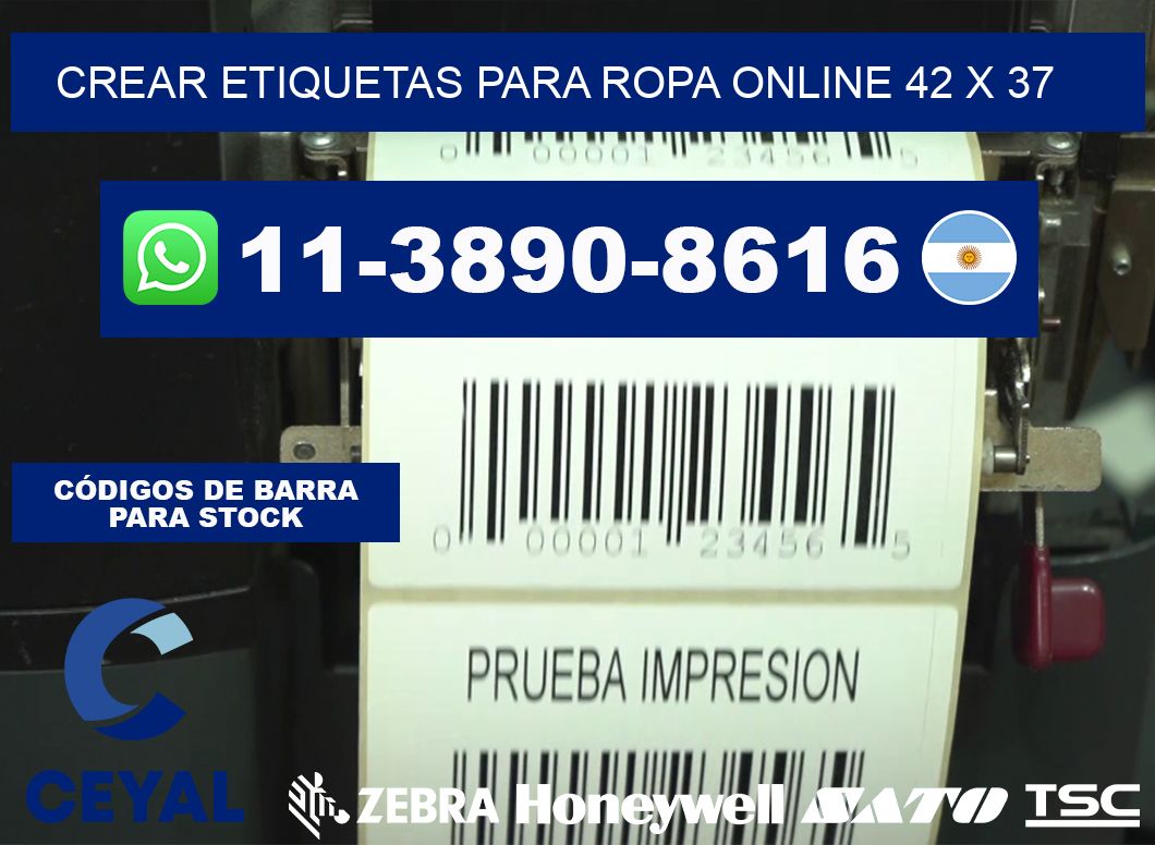 Crear etiquetas para ropa online 42 x 37