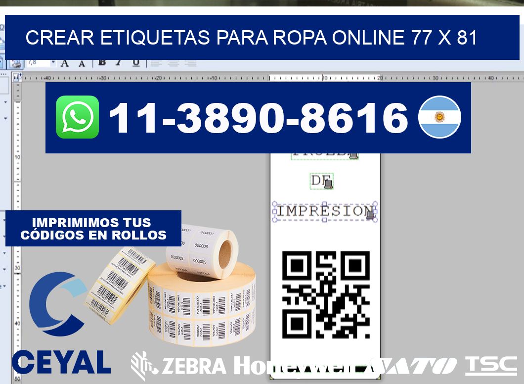 Crear etiquetas para ropa online 77 x 81