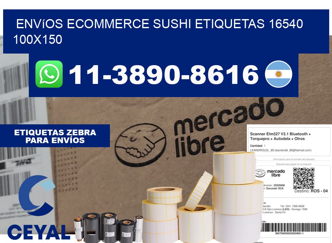 Envíos Ecommerce sushi etiquetas 16540 100x150