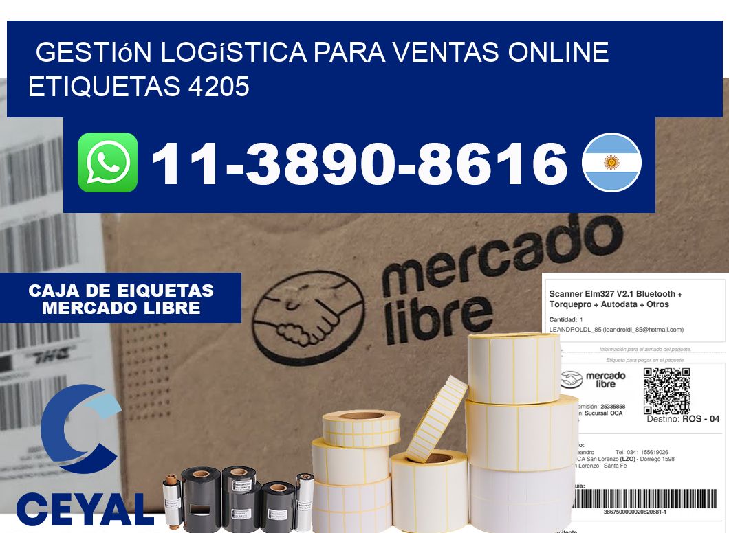 Gestión logística para ventas online  etiquetas 4205