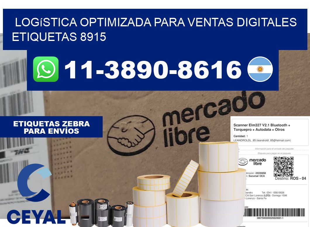Logística optimizada para ventas digitales  etiquetas 8915